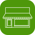 Icon of shop front indicating small businesses